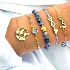 Women’s Love Turtles, Beads and Chain Bracelet